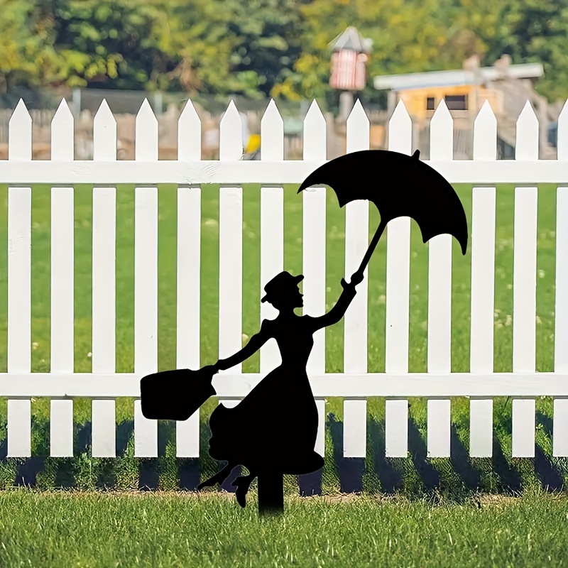 

1pc Lady Silhouette Garden Sign With Stakes, Ground Insert Garden Decor, Outdoor Home Decor, Insert Decoration For Home Garden Patio, Fence Yard Lawn Art Decor, Spring Decoration