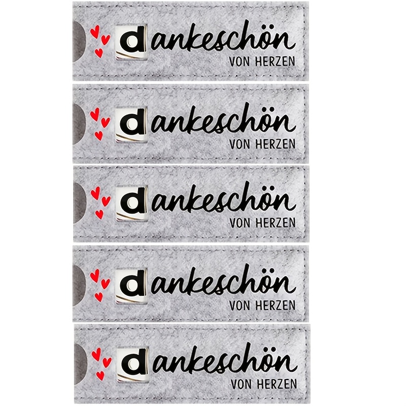 E-shop Geschenk für Sie/Ihn 5/10 Stück Deutsche Dankeschön Geschenktüten, "Dankeschön " Filz Geschenktüten, Geeignet für Dankeschön Geschenke,