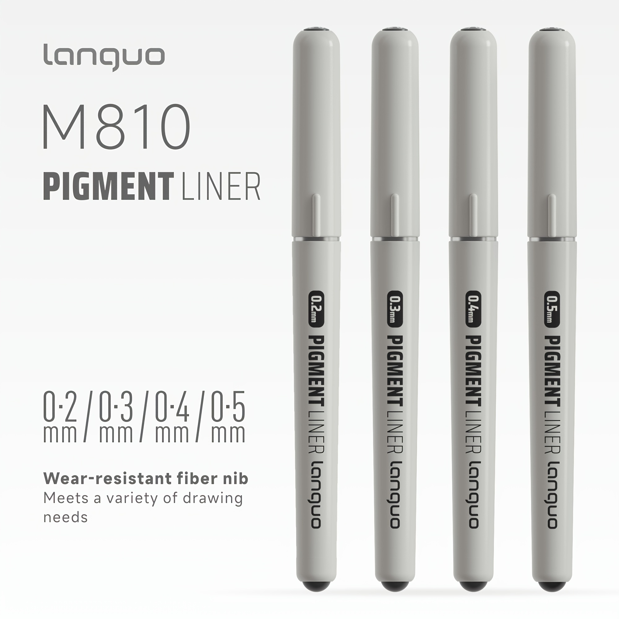 TEMU Ensemble de 4 stylos à encre liquide de ligne fine - Ensemble de stylos à encre liquide - Stylo à encre liquide noir pour , pointe de