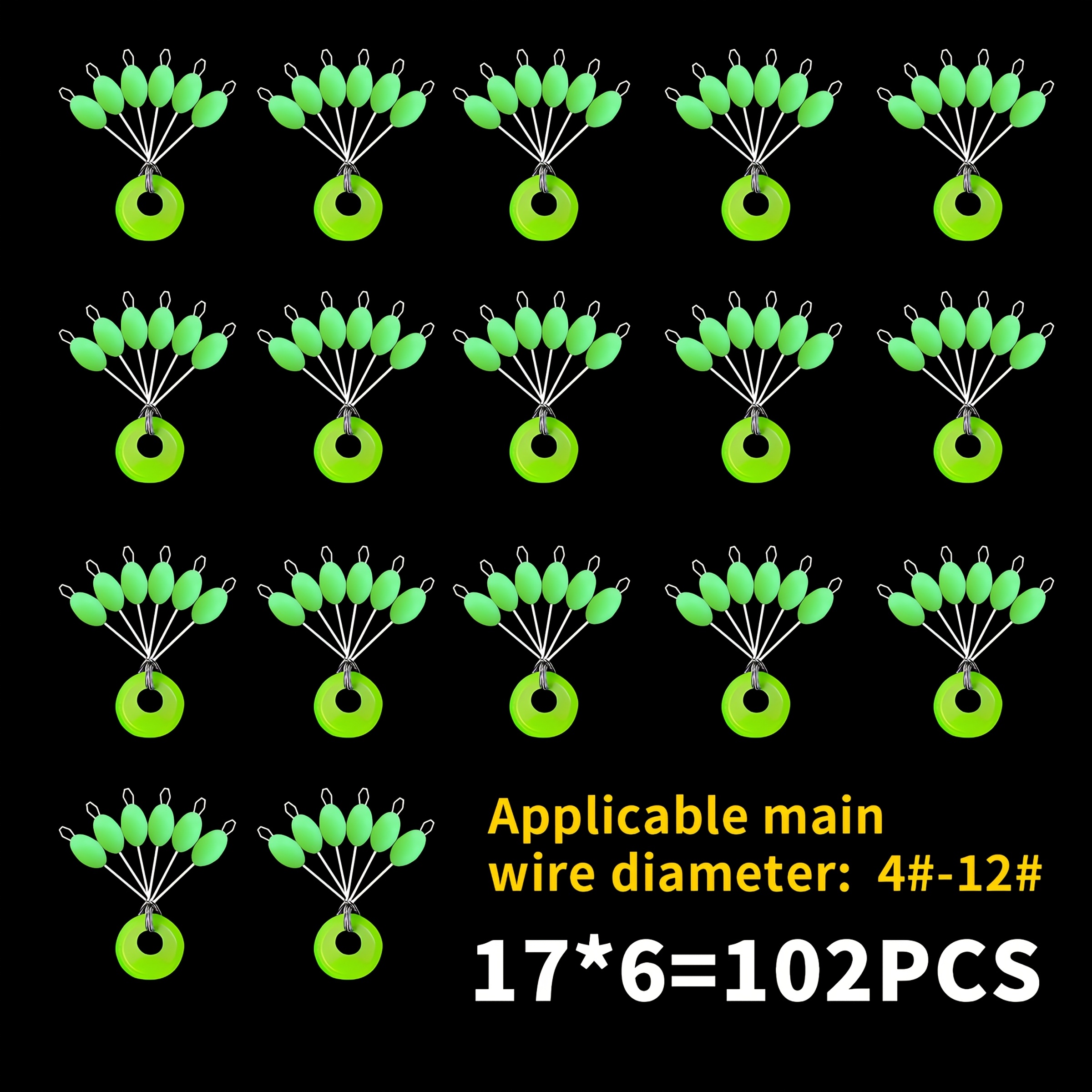 TEMU [fishing Accessories] Oxford Extra-large Space Beans, Olive-shaped , 102pcs, , Sea Fishing, Boat Fishing, Table Fishing, Shore Fishing,