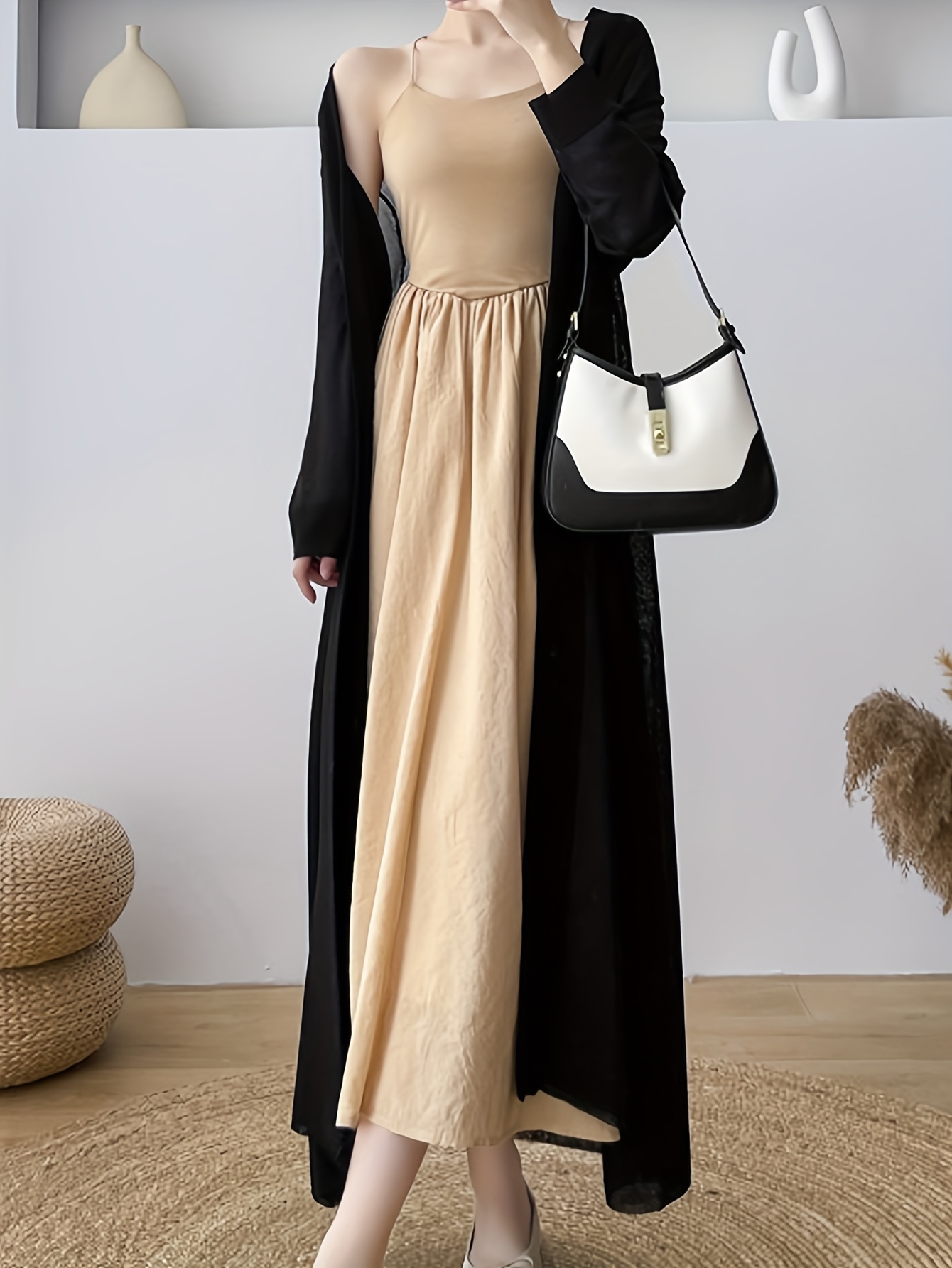 womens elegant long sleeve cardigan lightweight open front - Temu Oman