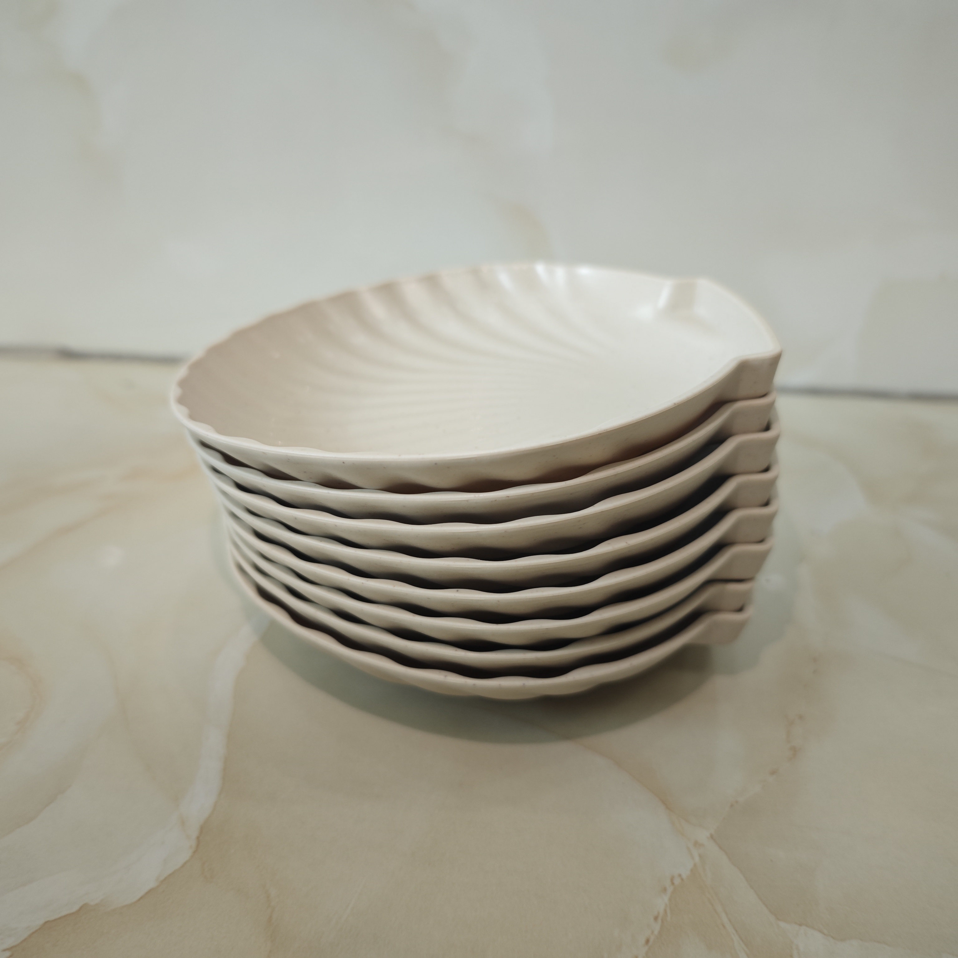 изображение предмета 4/8/10 шт. тарелок в форме ракушек, фруктовые тарелки, тарелки для салата, тарелки для закусок, десертные тарелки, тарелки для закусок, тарелки для вторых блюд, тарелки для кемпинга на открытом воздухе, тарелки для пикника, тарелки для вечеринок,   моются