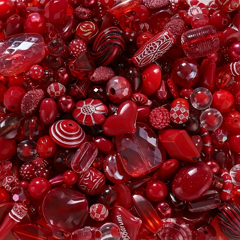 20g/bag Multi-style Mixed Beads 14 Colors Heart Acrylic Spacer Beads For Jewelry Making Additions