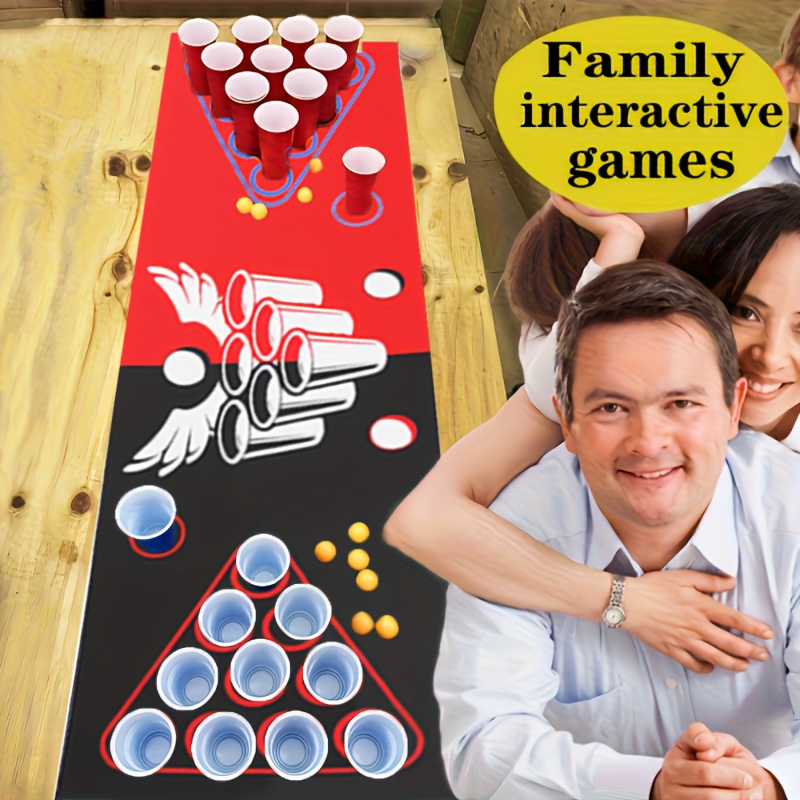 1pc 1pcs Beer Pong Table Mat Suitable for Adults Party Game - Portable Drinking Board for Camping, Backyard & for Use, No Cups/Balls/Electricity Needed, Ideal for Beer Pong (Table Not Included)