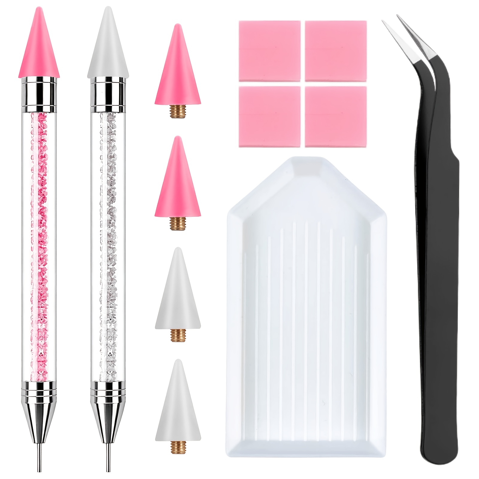 Image of For Rhinestone Picker Tool, 2-pack For Rhinestone Pen Bedazzling Pen With Tray | Wax Pencil For Rhinestones, For Rhinestone Tool For Bedazzling Nail Art