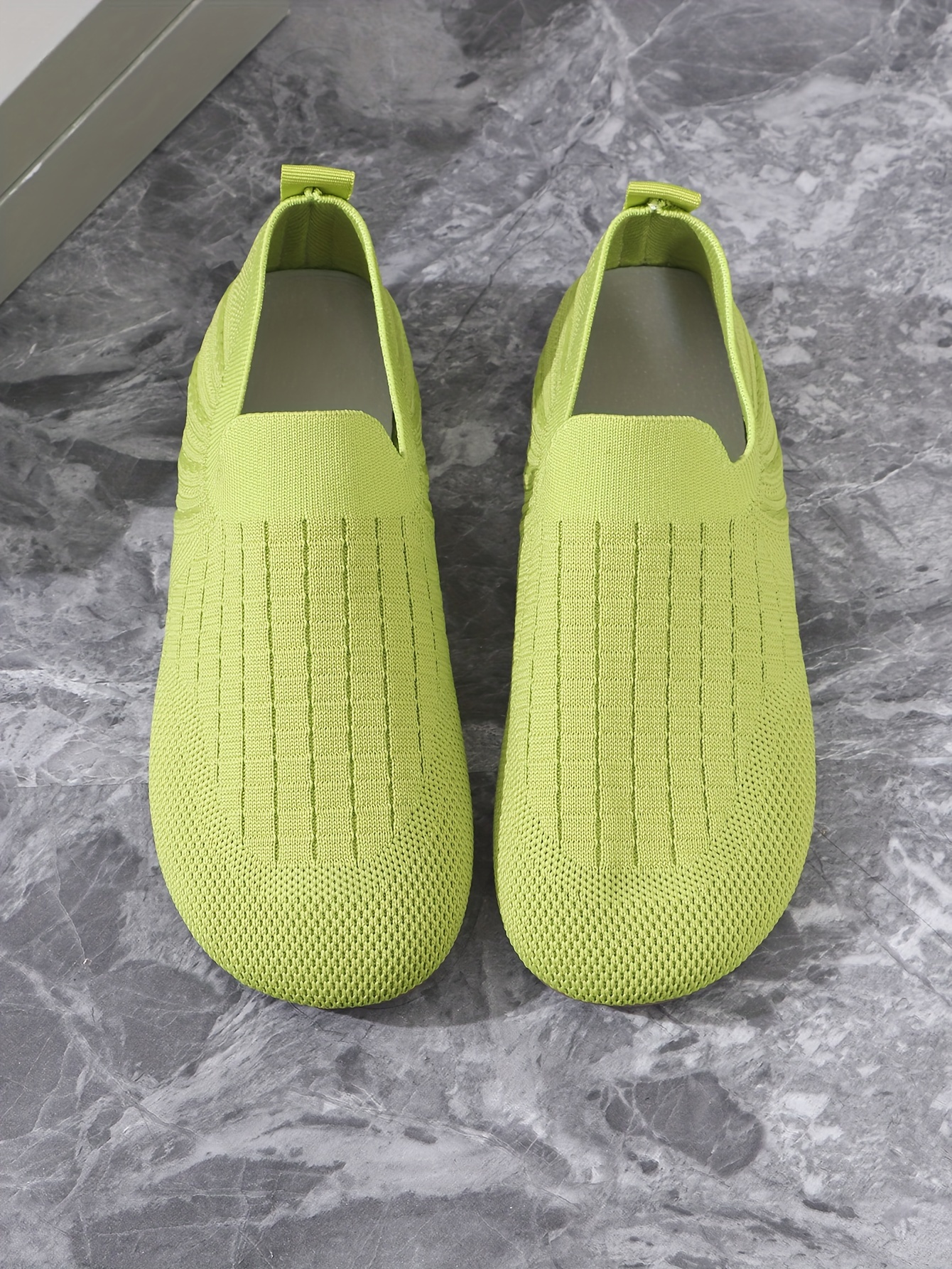 women s knitted flat shoes breathable round toe slip shoes details 13