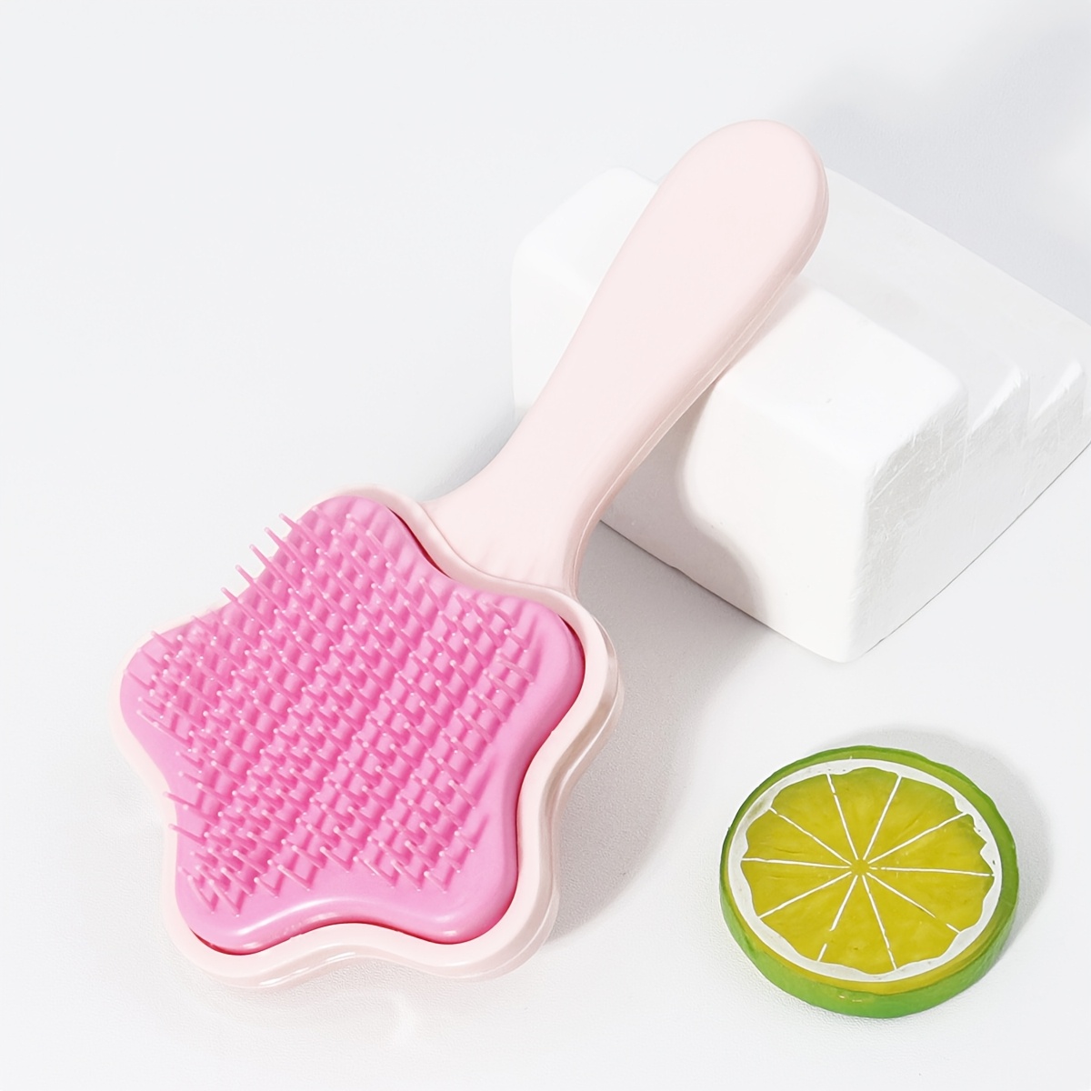 TEMU 1pc Of Cute Solid Color Shaped Air Cushion Massage Comb, Anti-static Scalp Massage Brush, Travel Friendly Knot Breaking And Styling Tool