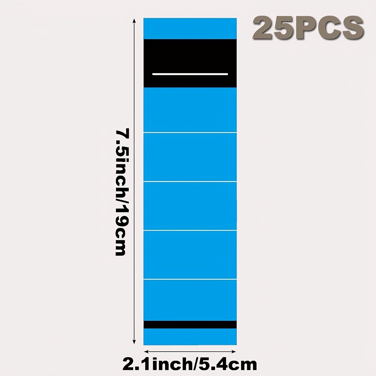 25pcs Self-adhesive File Folder Tabs | 5 Colors, Ideal For Office, Library, , School, Use, 7.5x2.1 Inch, Made Of Paper