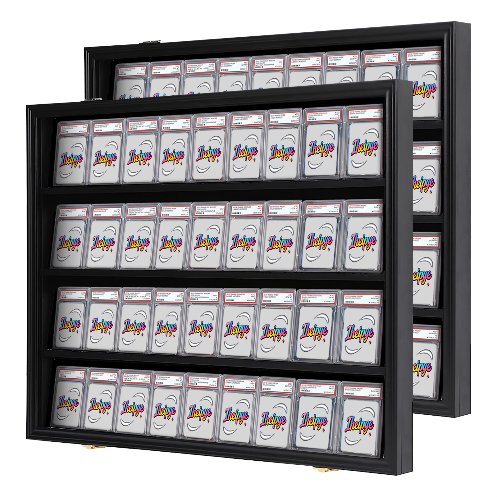 * 36 Graded Sports Card Display Case - Baseball Card Display Case Lockable  - * Display, Wall Display Frame for Basketball Football Hockey Trading  Cards with UV Protection Acrylic