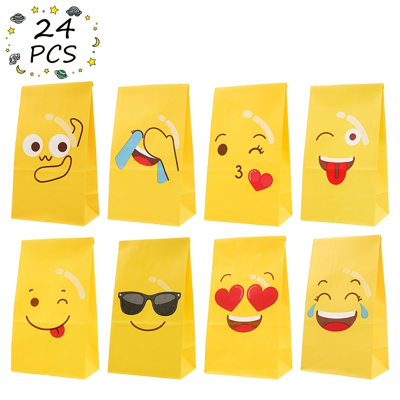 Gift For Her/him 24pcs Happy Gift Paper Bag With Stickers Birthday Party Favor Gift Packaging Paper Bags Party Box Packs, Halloween, Christmas