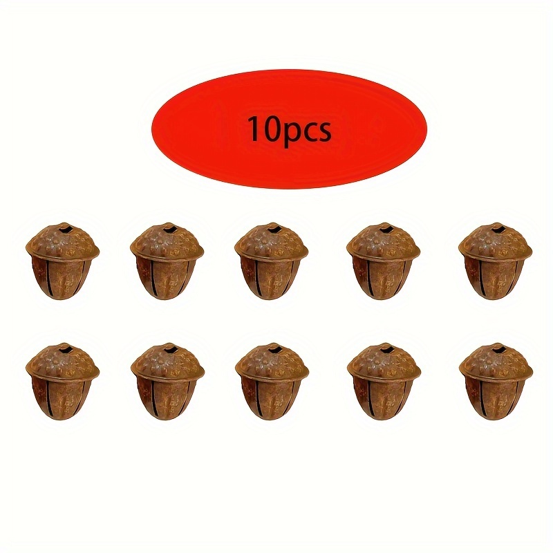 Christmas Decoration Bells 10-pack Rusty Tin Pine Cone Bells Ring Country Original Farmhouse Metal Bell Sleigh Christmas Tree Decoration Holiday Additions
