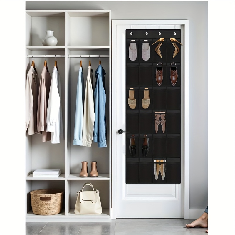 24 pack black breathable mesh shoe storage bags space saving