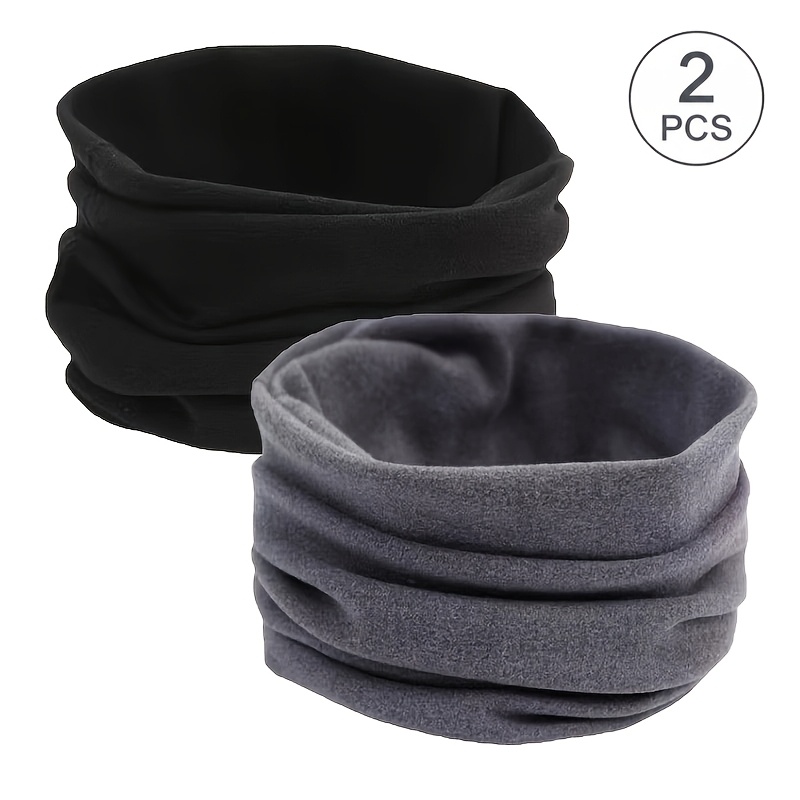 TEMU 2pcs Pack 2pcs Lightweight Neck Gaiters For - Soft Warm Tube Scarves Suitable For Cycling, Walking, Outdoor Activities, Elastic Pull-on Face