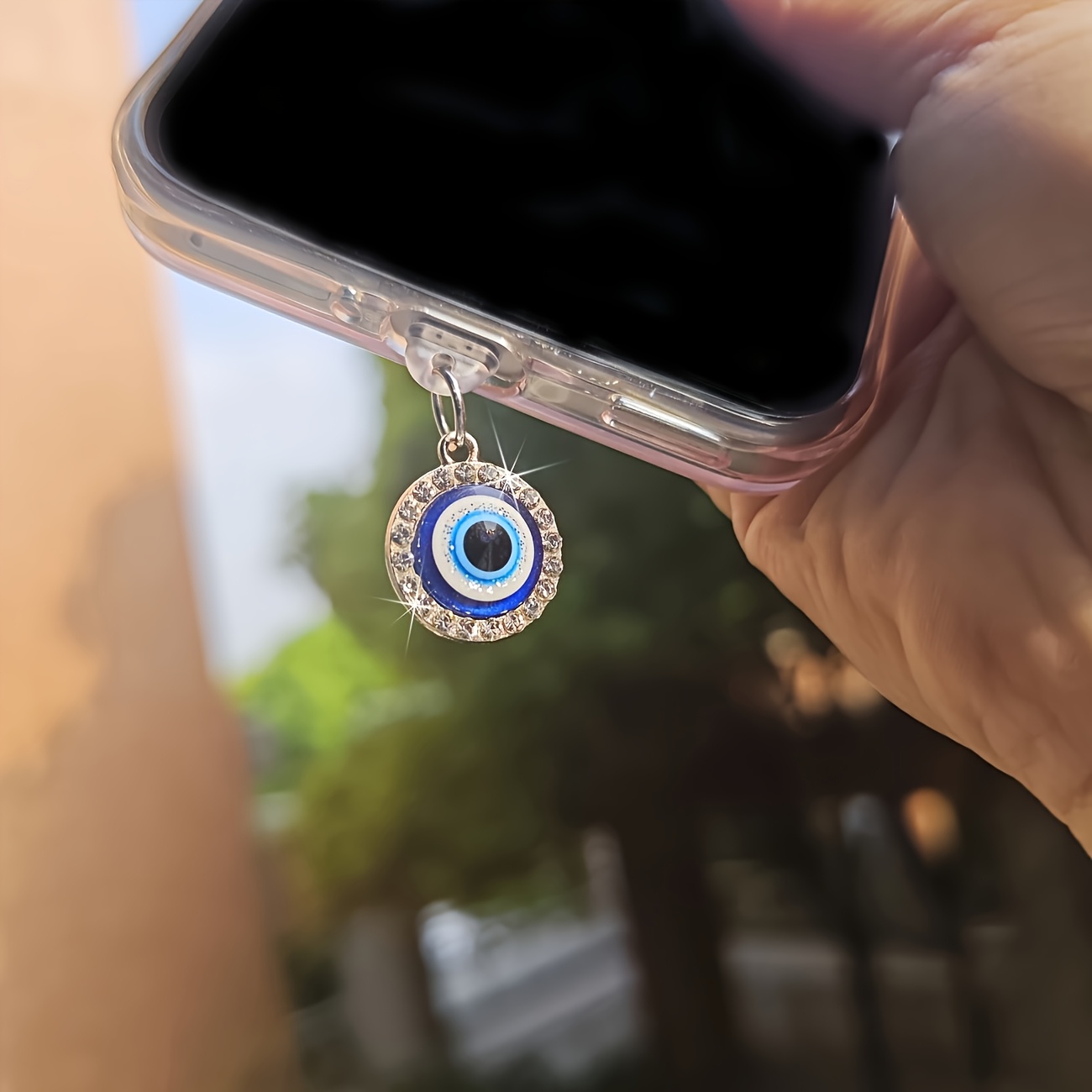 TEMU 1 Tappo Antipolvere per Telefono con , per Dispositivi IOS Lightning -C, Ciondolo Protettivo per Tappo Antipolvere - Design con Occhio Blu,