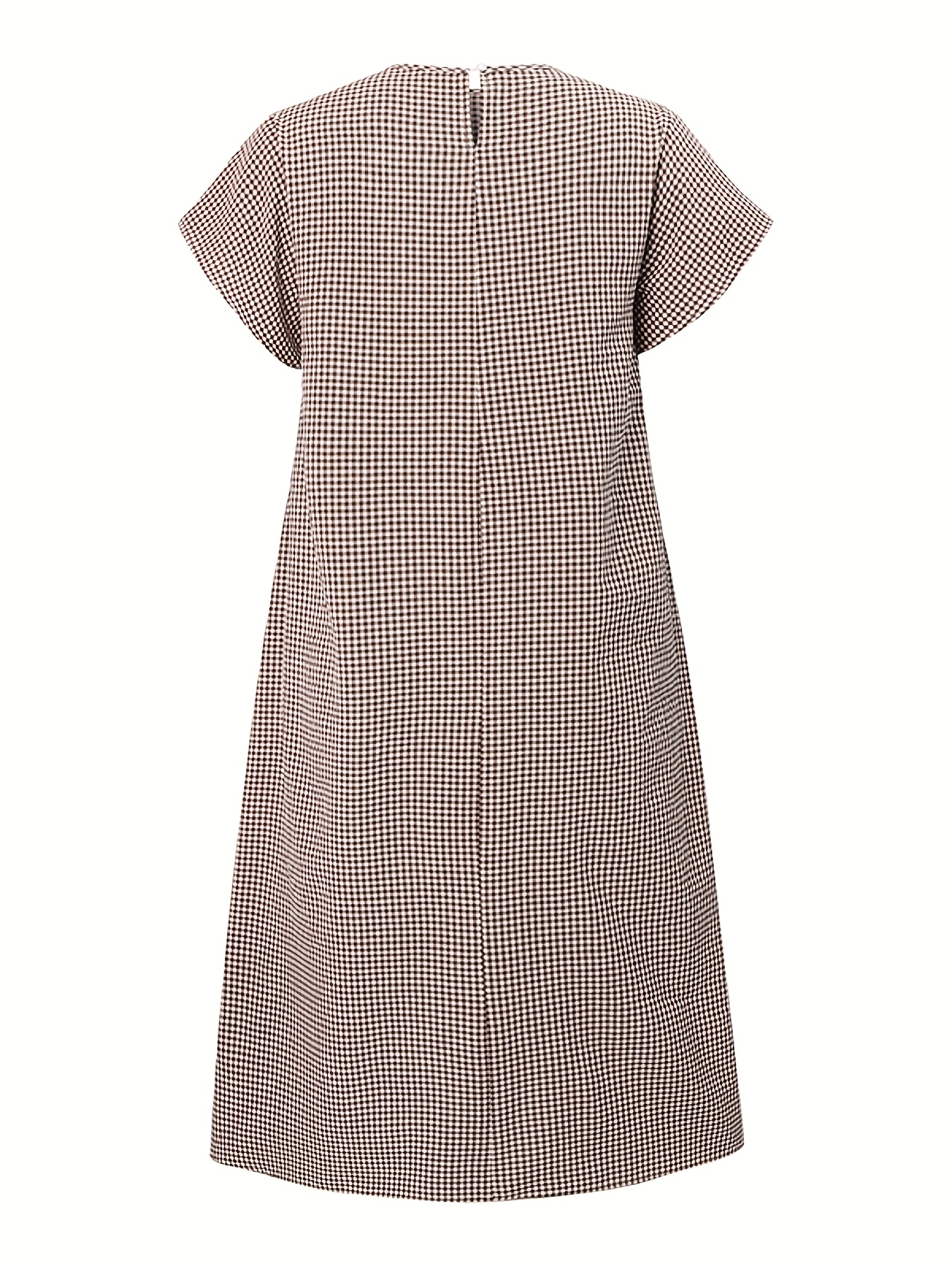 women's elegant plaid print a line dress loose fit short Temu