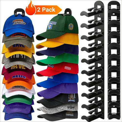 hat racks for baseball caps versatile or wall drilled mounting hat rack for wall multilayer hat storage durable plastic wall mounted hat hooks hold up to 20 hats for closet door and bedroom hat storage organizer home storage