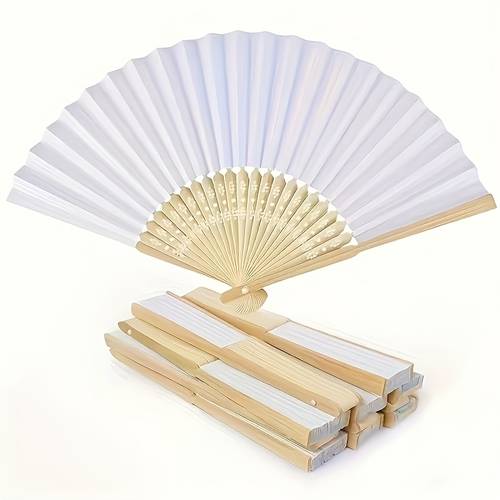 30 40 50 60pcs customizable bamboo folding fans diy portable suitable for wedding favors party decorations with names for christmas hanukkah birthdays corporate events blowers