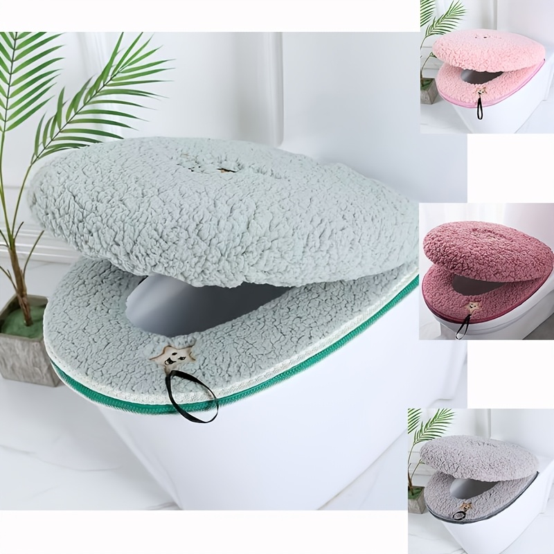 2er set teddy plüsch niedlicher toilettendeckelbezug