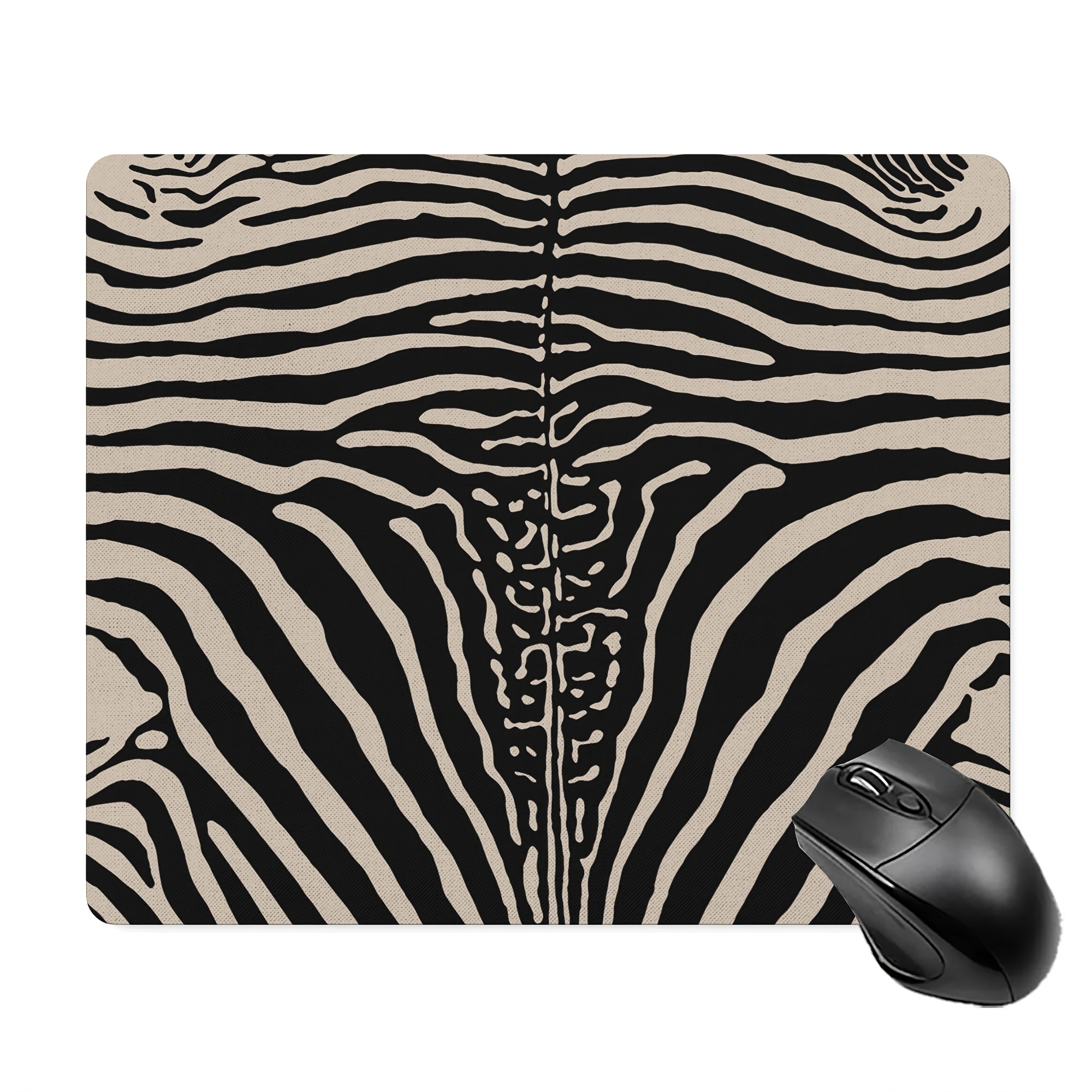 TEMU Zebra-stripe Mouse Pad | Rubber Non-slip Wrist Rest, Suitable For Computer Desks, Home Offices, Daily Work Or Study Spaces