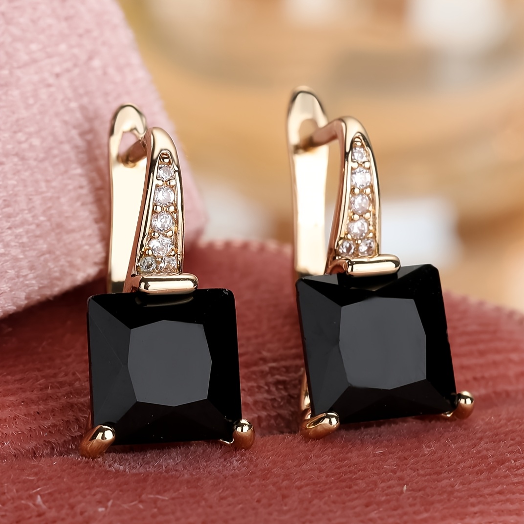Image of 1 Shape Earrings For Women Jewelry Luxury Golden Earrings For Pretend Play