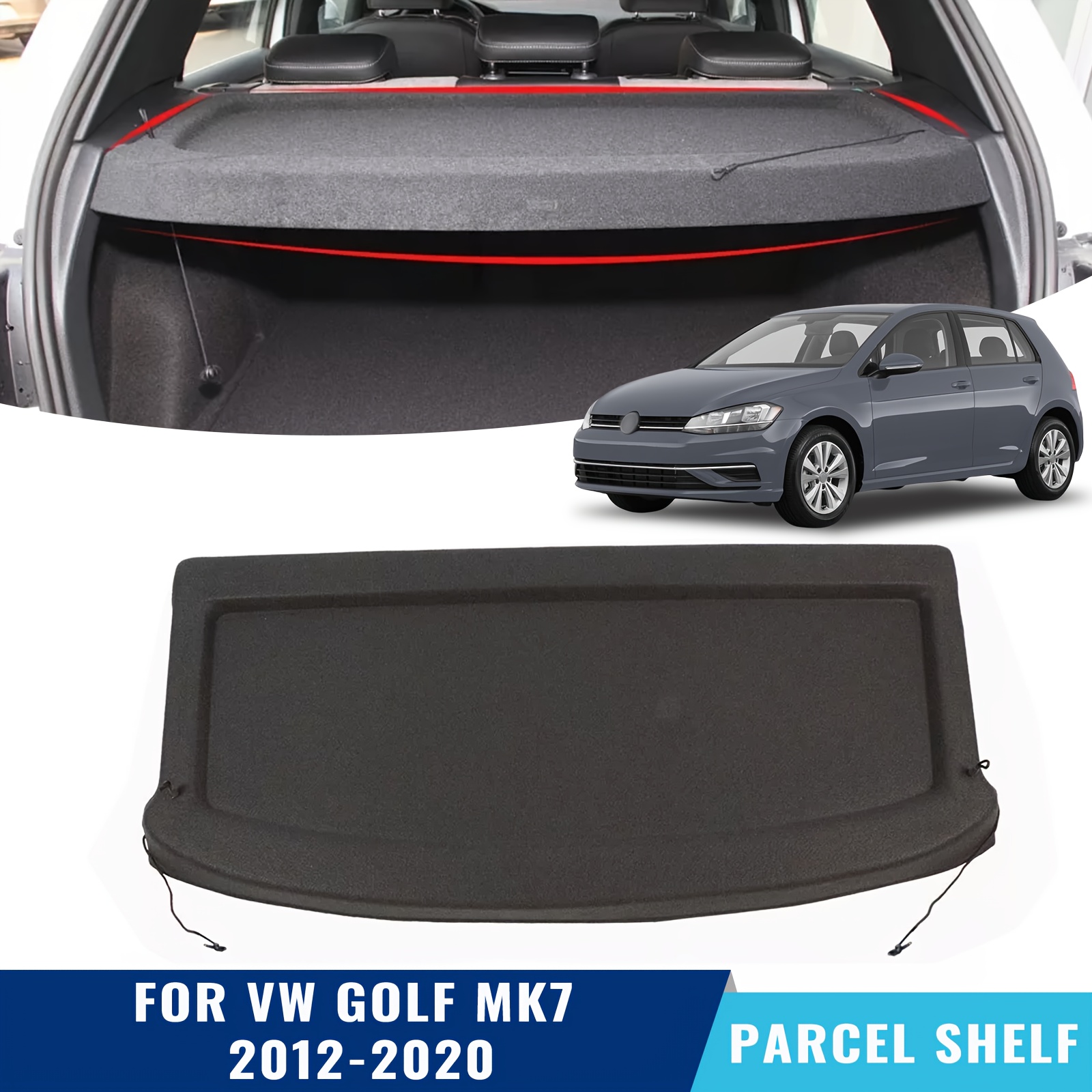 For Vw 2012-2020 Rear Trunk Parcel Shelf Blind Boot Load Luggage Cover Black
