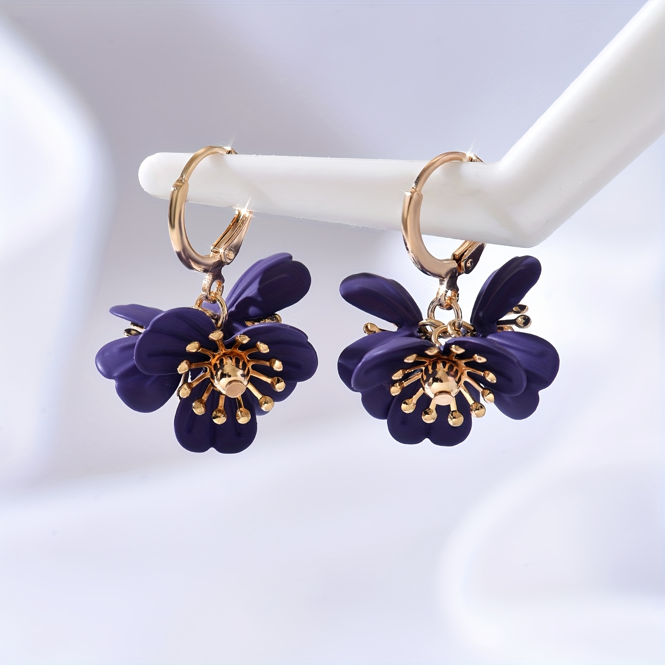 TEMU Une paire de boucles d'oreilles à franges florales colorées rétro exagérées pour femmes et d'Amérique