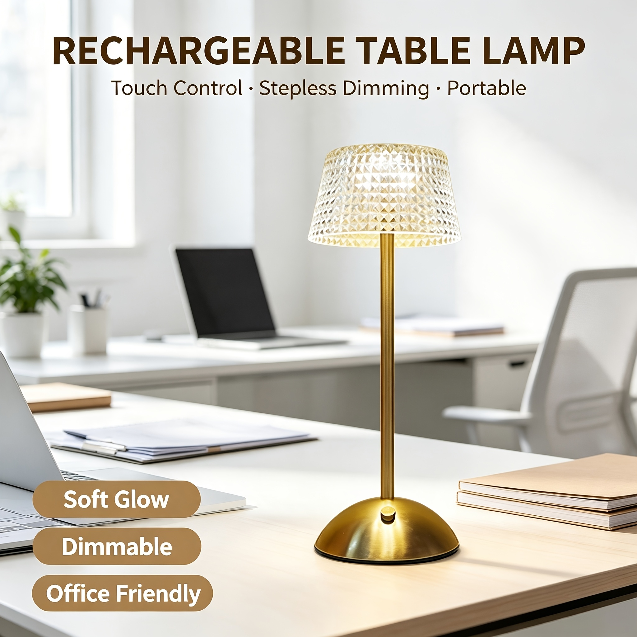 LED Touch-Control Desk Lamp with 3 Color Temperatures