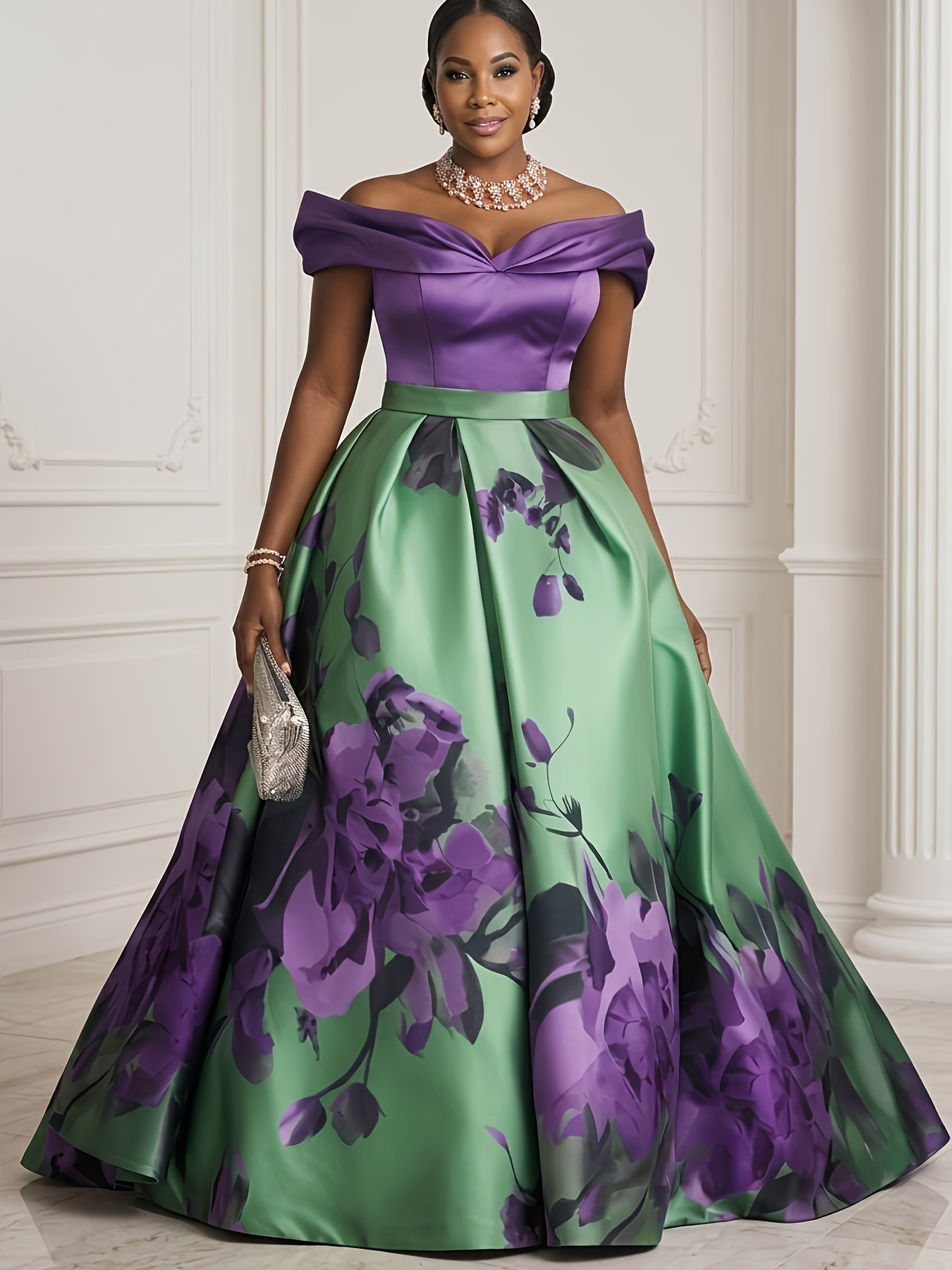 purple and green formal dress The Wildflower's Song Maxi Dress, Blue Floral Mix – Chic Soul