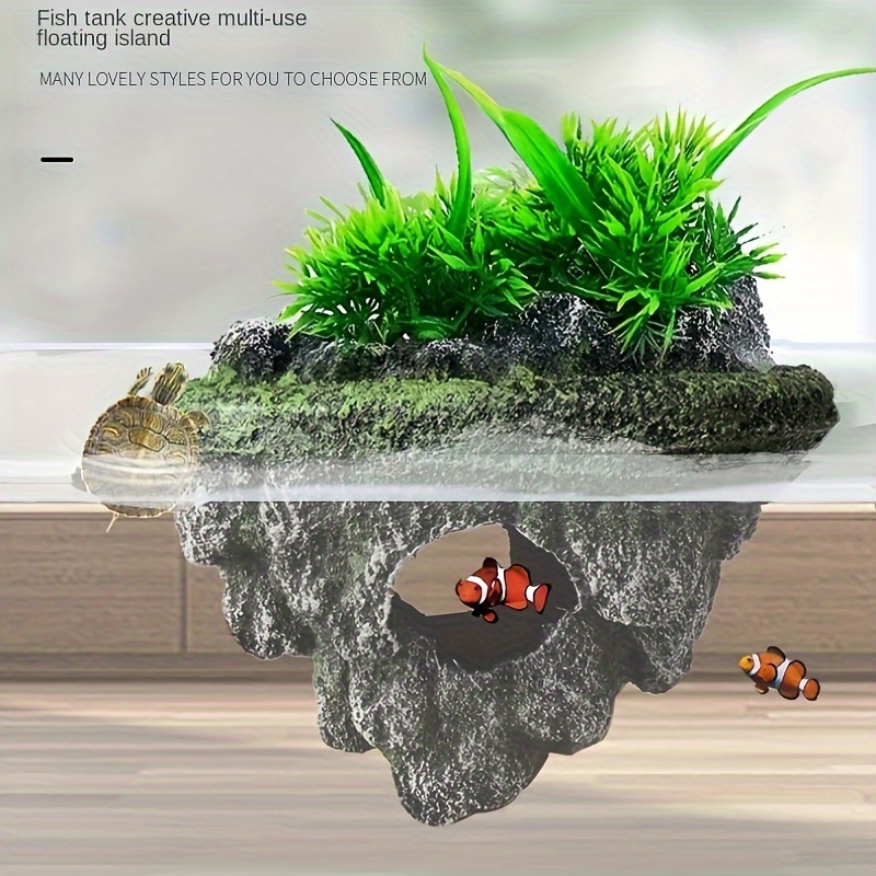 

Multi-use Aquarium Décor With Artificial Greenery - Abs With Shelter For Fish, Ecological Scenery For Fish Landscaping