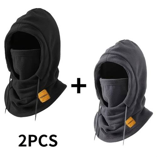 two piece set for men and women one winter hooded scarf mask hat adjustable windproof warm multi functional hat that machine washed suitable for cycling outdoor activities and commuting