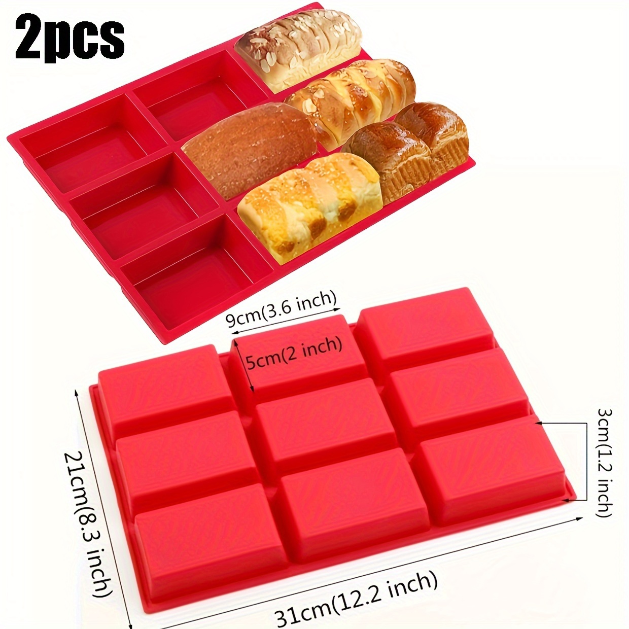 

1pc Versatile 9-cavity Silicone Cake Mold - , Durable, High-temperature Resistant For Fondant, Bread, And Brownies, Ideal For Baking Enthusiasts