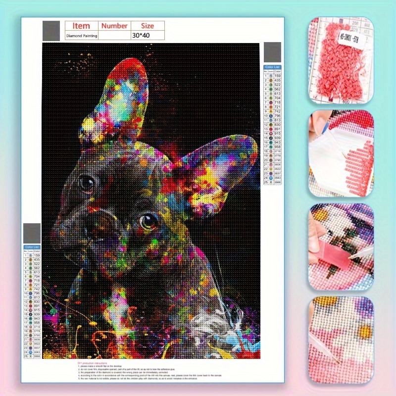 

1pc 5d Diy Artificial Full Round Diamonds Painting Set For Adults Beginners, Frameless Dog Pattern Diamonds Art For Home Wall Decoration And Gift 30*40cm
