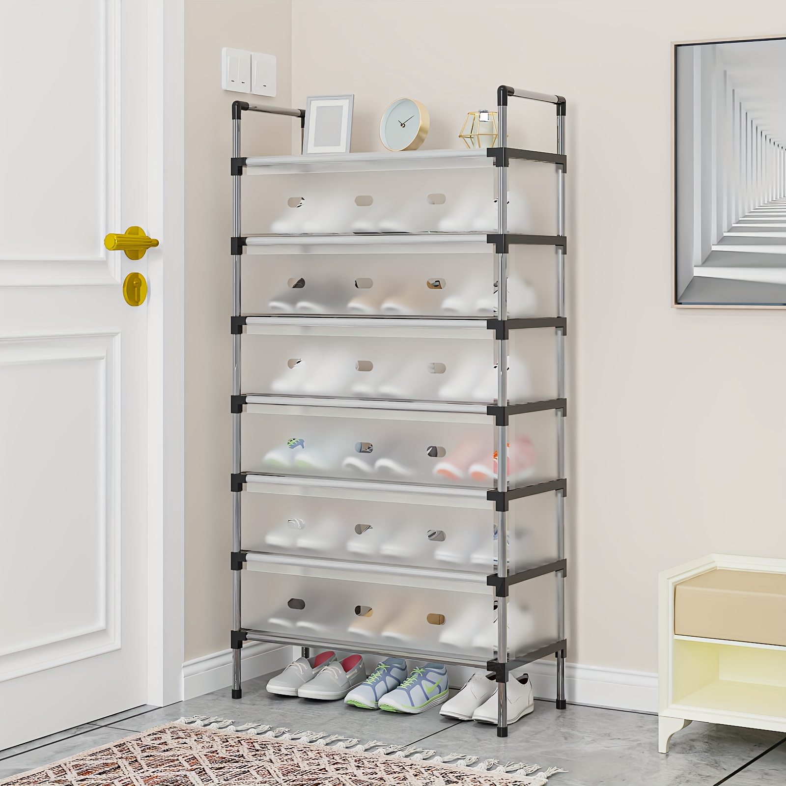 compact dustproof shoe rack a lightweight metal storage cabinet     and an   for offices or reading areas Product details 1