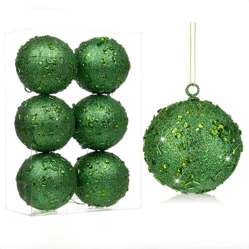 item picture 6pcs green shatterproof christmas ball decoration ornament 8cm 3 15inch christmas tree hanging ornament christmas ball set christmas tree exquisite pendant christmas ball decoration pvc box packaging