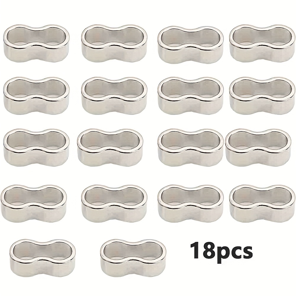 Image of 18pcs Hardware Accessories Set, Metal Figure-8 Buckles, Multi-functional Drawstring Adjusters, Anti-slip Cord Locks For Bags, Hoodies, Phone Cases, Wear-resistant And Anti-slip Accessories