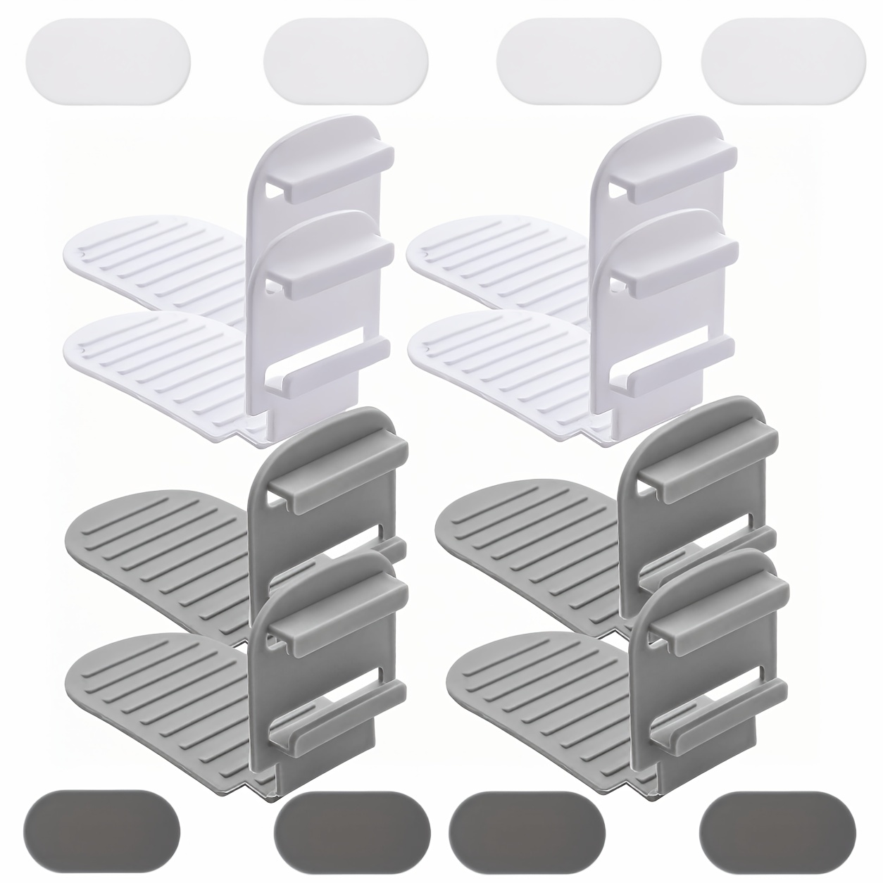 TEMU 8pcs Invisible Bed Sheet , 4pcs Gray And 4pcs White Adjustable Plastic Bed Sheet Holders, For Tidy And Smooth Bed Making, , Wrinkle-free,