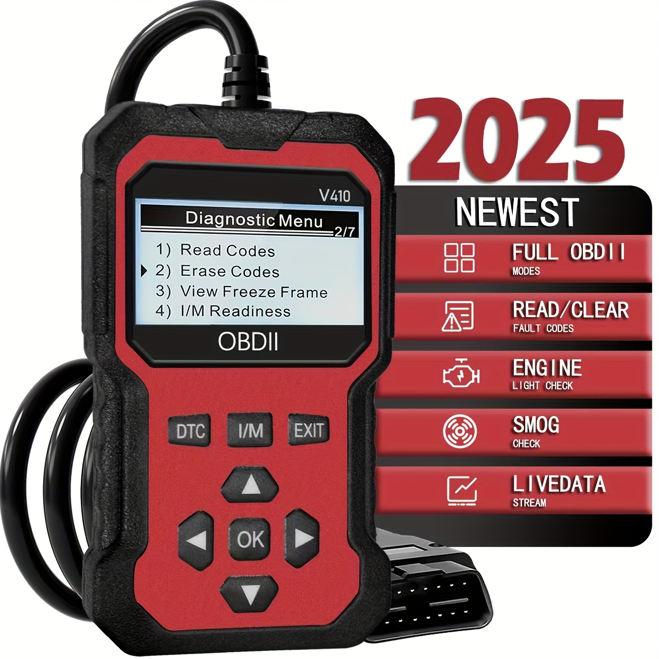 

Scanner Code Reader With 2.8" Lcd Display - Advanced Diagnostic Tool For Engine Faults, Supports 96+ Vehicle Models , Includes Can Data & Live Data Functions, No Battery Needed, Multi-language