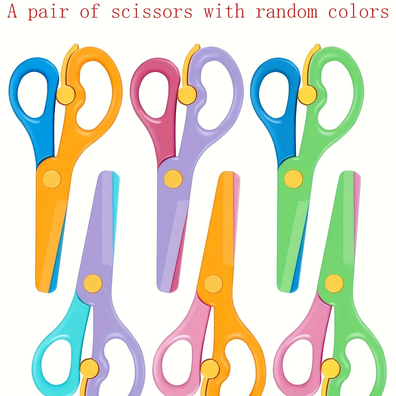 

A Cute And Pair Of Safety Scissors That Are , Diy Paper Cutting, School Supplies, And Ideal For Teachers, , Paper Crafts, And Collages.