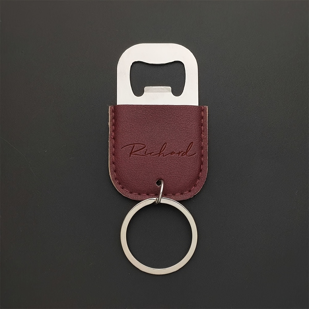 TEMU Customizable Stainless Steel Beer Opener Keychain, Featuring 3d Laser Engraving For Personalized Names. Engraved With Names/text/logos. Stylish