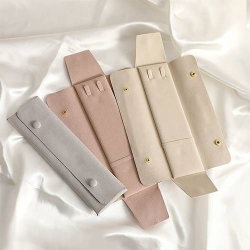 1pc 8 66inx2 48in microfiber necklace storage bag snap necklace bracelet jewelry storage bag for jewelry storage jewelry rolls