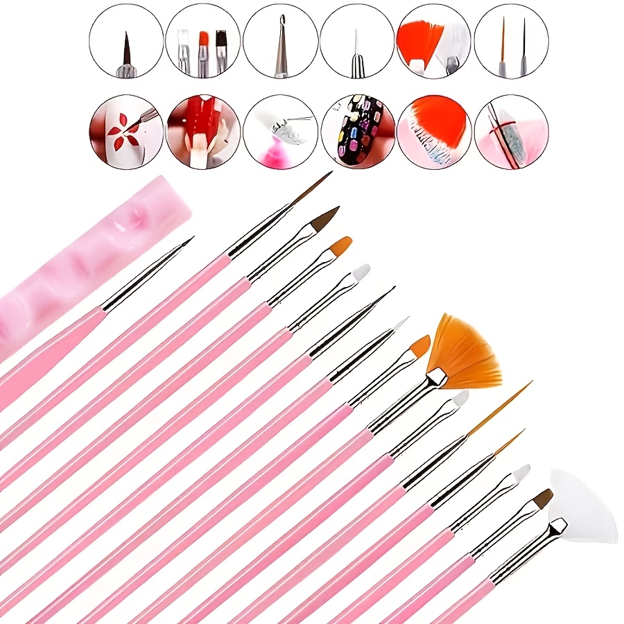 17pcs Dxebig Professional Nail Art Brush & Color Palette System