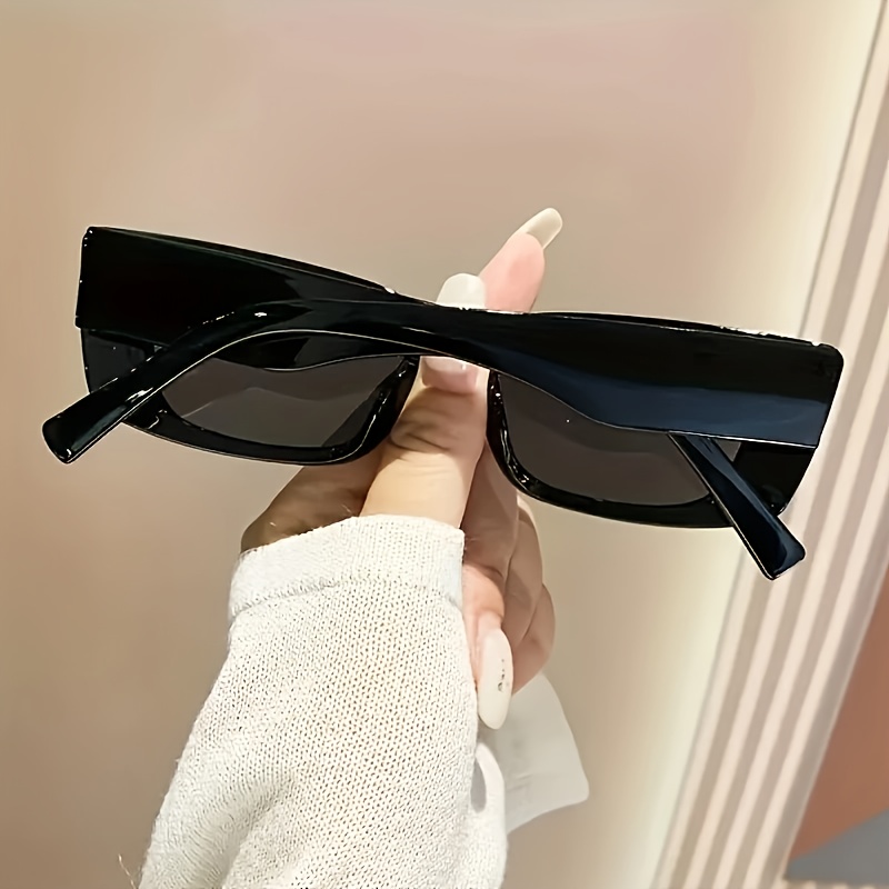 1pc Small Square Black-gray Unisex Decorative Glasses With Integrated Nose Pads