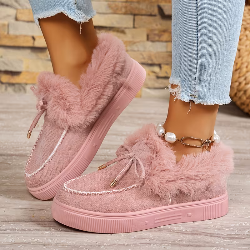 womens fleece lined slippers warm and comfortable leopard print insulated shoes womens winter footwear Product details 6