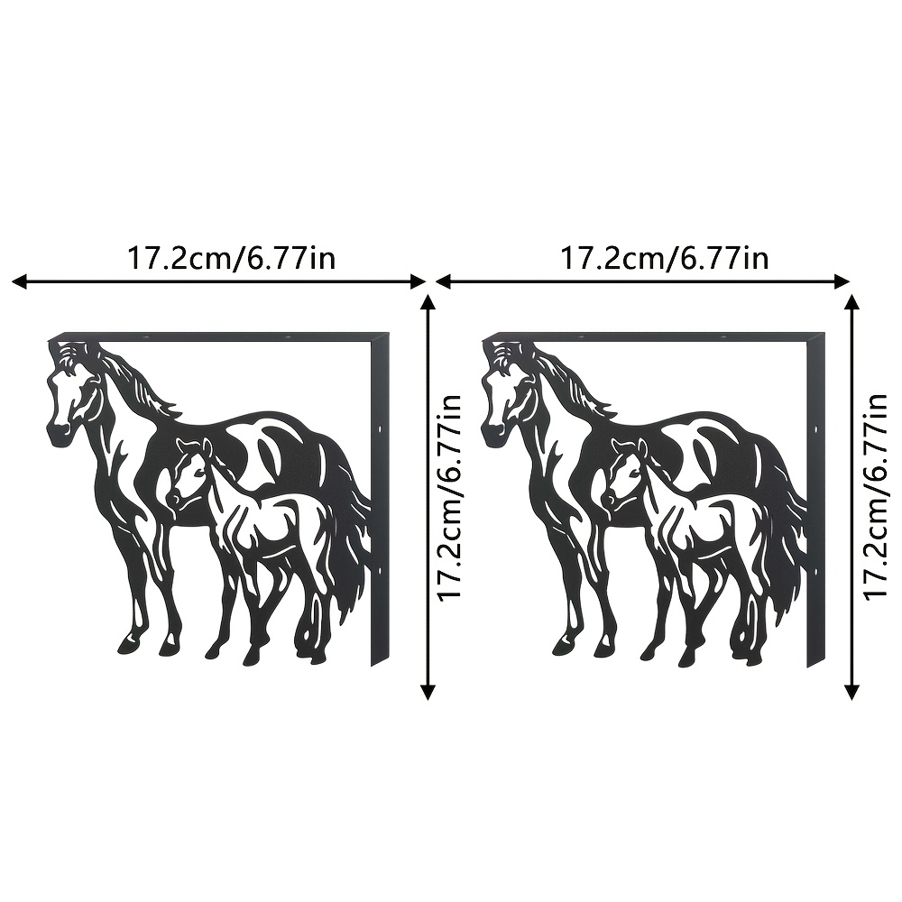 TEMU Lot de 2 étagères métalliques de cheval avec support en métal en L, de place, nécessite un montage mural (perçage ), convient pour un rangement