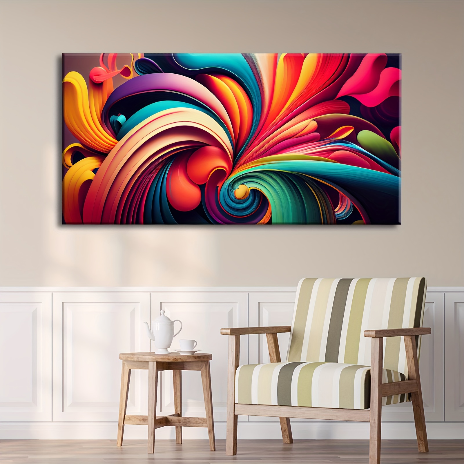 

1 Pc Large Canvas Wall Art Abstract Art Painting Endless Fantasy Colorful Background Colorful Graffiti Modern Artwork Wall Decoration For Living Room Bedroom Kitchen - Thickness 1.5 Inch