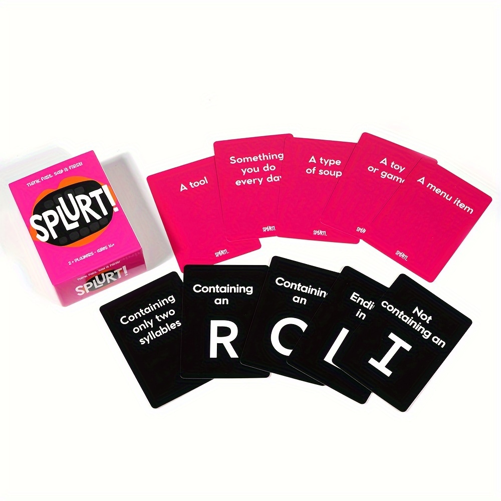 

Splurt! Quick Thinking Word Game - Fast-paced Party Card Game For 2+ Players, Ages 14 And Up - Enhance Reflexes And Vocabulary With Creative Categorization Challenges - Durable Paper Material