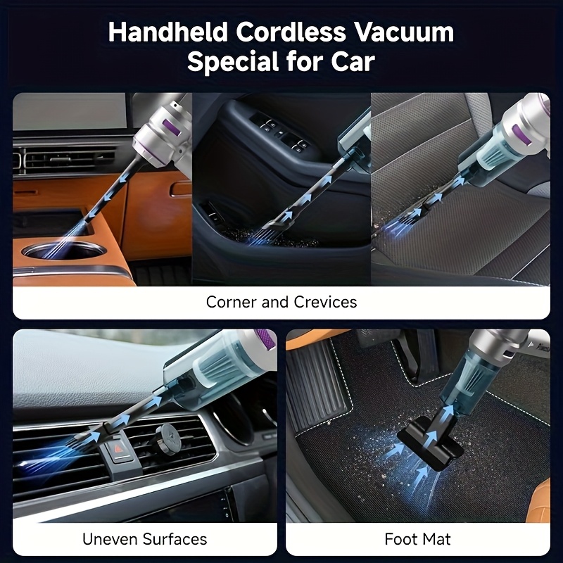 16000pa high 100w brushless motor vacuum cleaner 2000mah 3 handheld car vacuum cleaner air dust remover 4 in 1 portable vacuum suitable for cars and camping Product details 7