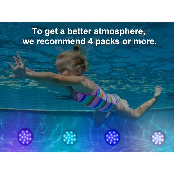 [highly Preferred] Rechargeable Submersible Pool Lights With Remote, 16