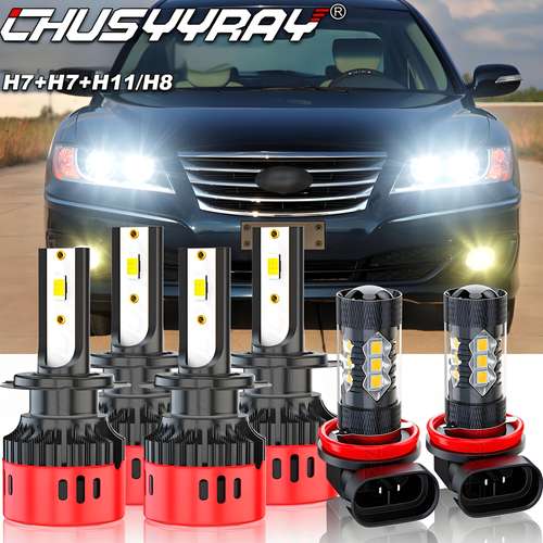 SHENKENUO LED Headlight & Fog Light Bulb Kit For Hyundai Tucson 2016-2018 - H7 & H11, 6000K, 6 Bulbs