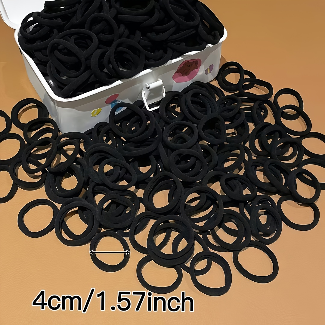 102pcs High Elastic Black Hair Ties for Strong Hold